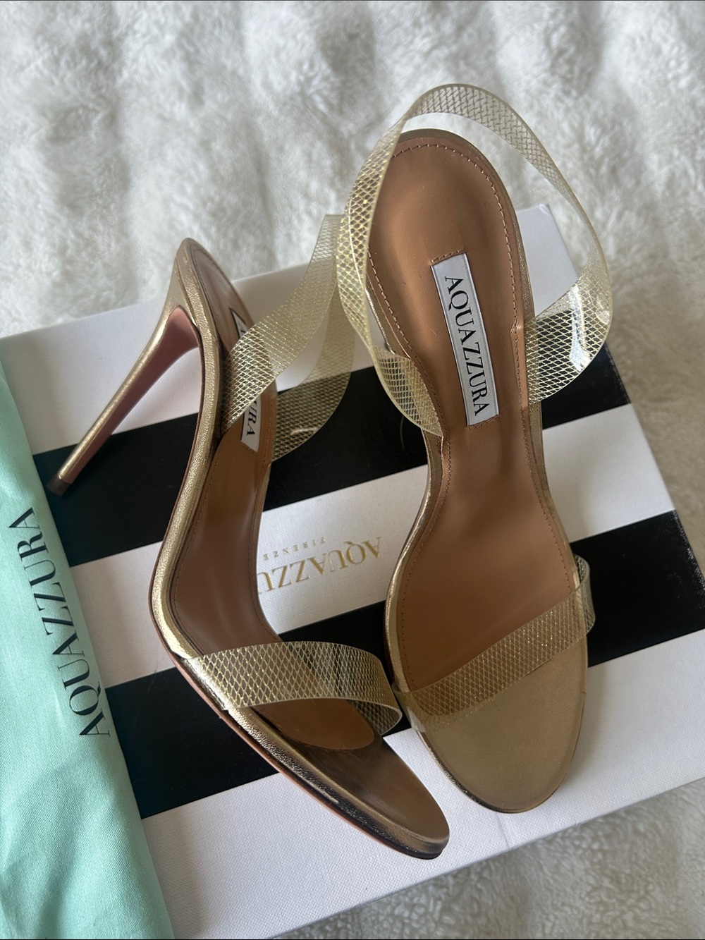 Aquazzura Metallic Gold sandals Heels
